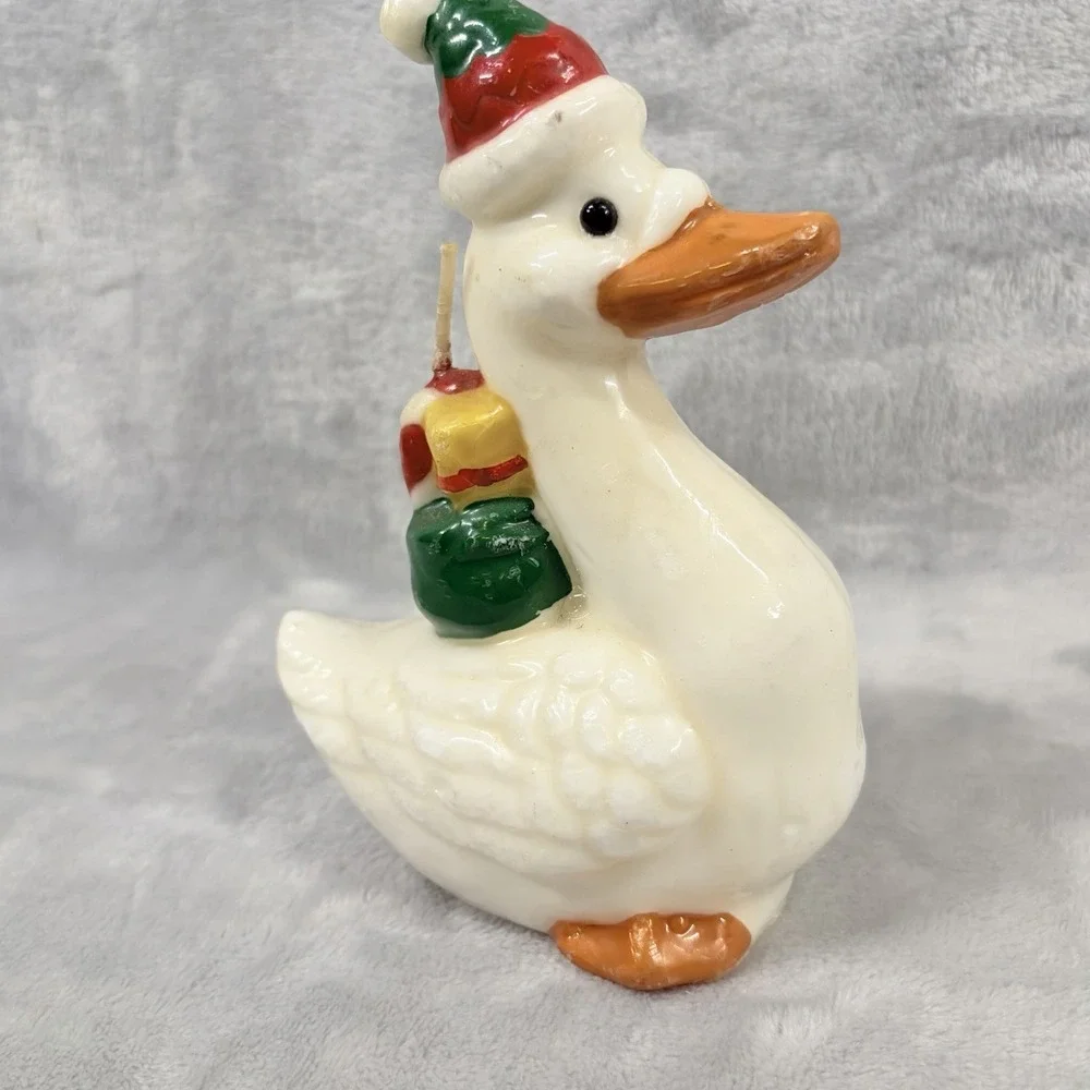 Vintage Style Christmas Goose‎ Candle Figurine Unused Holiday Decor ~6